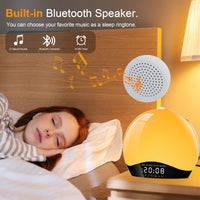 1 x RAW Customer Returns Bluetooth daylight alarm clock light alarm clock, wake up light, alarm clock with light, sunrise sunset simulation, Bluetooth speaker, 22 nature sounds, 20 brightness bedside lamp for children - RRP €35.28