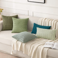 1 x Brand New MIULEE Set of 2 40 x 40 cm Corduroy Cushion Covers Modern Cushion Covers Decorative Sofa Cushions Throw Pillows Soft Decorative Pillow Cover for Living Room Sofa Bedroom Boho Decor Bean Green - RRP €15.96