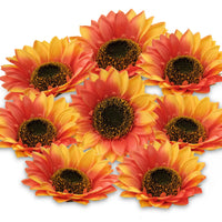 20 x Brand New 6PCS Artificial Sunflowers Large, Artificial Sunflower Heads, 17.78cm Artificial Flower Heads Sunflower Decoration for Wedding Party Table Decoration DIY Crafts Clothing Decoration - RRP €180.8