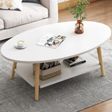 1 x RAW Customer Returns Anmas Power Double Layer Wooden Coffee Table - RRP €20.4