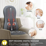 1 x RAW Customer Returns Comfier Full Back Massager with Heat - 2D 3D Shiatsu Massage Seat with 10 Massage Nodes, Back Kneading Massage Chair Cushion, Gifts for Mom, Dad - RRP €109.99