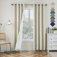 1 x RAW Customer Returns CUCRAF Curtain Opaque Curtains with Eyelets Light Beige - 100 Blackout Curtain Eyelet Curtains Set of 2 H245xW140cm Decorative Eyelet Curtain Thermal Curtains for Living Room Children s Room Bedroom - RRP €47.39