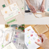 1 x Brand New Acrylic Stamp Block Set, 7 Pieces for Scrapbooking Photo Album, Clear Stamp, DIY, Square - RRP €7.99