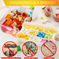 1 x RAW Customer Returns Storage box for Lego building blocks storage compartments stackable boxes toy storage with lid stacking boxes plastic sorting boxes small parts transparent organizer box children s toy box - RRP €44.26