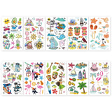 1 x Brand New Kids Temporary Tattoo, 10 Sheets Hawaiian Tropical Theme Temporary Tattoo Stickers, Summer Beach Pool Fake Tattoo Stickers for Boy Girl Birthday Gift - RRP €15.6