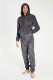 1 x RAW Customer Returns CityComfort Men s Pajamas, Men s One-Piece Pajamas with Zipper, Fleece Pajamas for Adults M-3XL XL, Dark Grey  - RRP €33.26