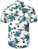 1 x RAW Customer Returns JOGAL Men s Beach Shirt Short Sleeve Leisure Button Up Short Sleeve Hawaiian Shirt White Green XL - RRP €24.0