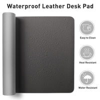 1 x RAW Customer Returns Aothia Desk Pad, PU Leather Desk Mat, Mouse Pad, Non-Slip Desk Protector, Waterproof Desk Writing Pad for Office and Home 80cmx40cm, Grey  - RRP €17.18