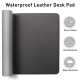 1 x RAW Customer Returns Aothia Desk Pad, PU Leather Desk Mat, Mouse Pad, Non-Slip Desk Protector, Waterproof Desk Writing Pad for Office and Home 80cmx40cm, Gray  - RRP €17.02