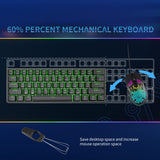 1 x RAW Customer Returns Dierya DK61se Gaming Keyboard, 60 Percent Mechanical Keyboard with Blue Clicky Switch, Ultra-Compact Mini 61 Keys Anti-Ghosting, Type-C Data Cable, US Layout for PC Windows Gamer Typist, Black - RRP €31.5