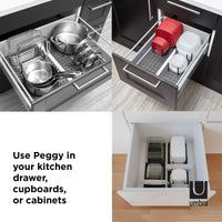 1 x RAW Customer Returns Umbra Peggy Drawer Organizer Kitchen, Kitchen Cabinet Organization System for Storing Pots, Lids, Containers and More, Set of 2 - RRP €22.16