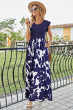 1 x RAW Customer Returns OUGES Summer Dress Women Long Ruffle Maxi Dress Elegant Summer Dress with Pockets Floral D,S  - RRP €39.99