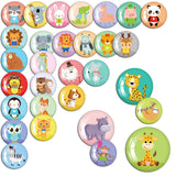 1 x RAW Customer Returns Magnets for children, pack of 30 animals fridge magnets with storage box, magnets for magnetic board, refrigerator, whiteboard, pin board, reward board, strong magnet diameter 3 cm  - RRP €14.11