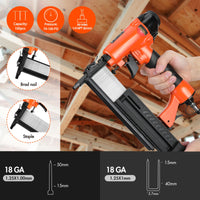 1 x RAW Customer Returns ValueMax 2 in 1 pneumatic nailer professional pneumatic stapler including 400 staples nails, max 8.3 bar pneumatic nail gun with safety nose for workshop and home nails up to 50mm, staples up to 40mm  - RRP €41.99