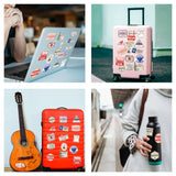 2 x RAW Customer Returns Vintage stickers countries stamps retro suitcases travel stickers scrapbooking travel sticker vintage luggage laptop travel diary notebook calendar - RRP €19.98