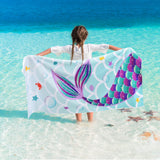 1 x RAW Customer Returns Mermaid Beach Towel - 76 x 150 cm Mermaid Polyester Camping Towels for Girls Kids Quick Drying Bath Towel Ultra Absorbent Super Soft Beach Blanket Pool Travel Swimming Bath Towel - RRP €16.63