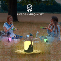 1 x RAW Customer Returns Battery outdoor lamp, RBG 8 colors dimmable LED table lamp outdoor with remote control, waterproof rechargeable outdoor battery wireless lamp for garden, bedroom, living room, BBQ marble color  - RRP €33.26