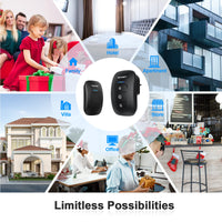 1 x RAW Customer Returns TECKNET wireless doorbell, wireless housebell, IP44 waterproof wireless bell kit, 38 ringtones, 4 volume levels, 250 m range, bell button with LED display - RRP €12.99