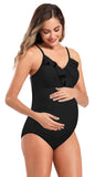 1 x RAW Customer Returns SHEKINI Maternity One-Piece Swimsuit Women s Ruffle Bandeau Ruched Adjustable Bikini Large Sizes Maternity Swimsuit One-Piece Bikini Pregnancy XL, Black  - RRP €37.68