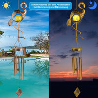 1 x RAW Customer Returns JIAUFU Flamingo Solar Lights Wind Chimes for Outdoors, Metal Solar Wind Chime Hanging LED Light Waterproof, Outdoor Wind Chimes for Garden Patio Lawn Yard Decoration - RRP €30.24