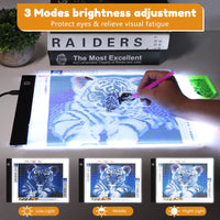 4 x RAW Customer Returns Guiseapue Light Table A4 for 5D Diamond Painting Accessories, Adjustable Brightness Diamond Painting Light Panels, Drawing Board for Designing, Drawing, Sketching, Painting, Mom Gifts DIY Crafts - RRP €80.64