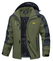 1 x RAW Customer Returns MAGCOMSEN Winter Jacket Men s Outdoor Hooded Jacket Breathable Snow Jacket Men s Softshell Jacket Waterproof Work Jacket Warm Rain Jacket Army Green XL - RRP €70.57