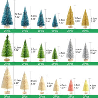 1 x RAW Customer Returns KUUQA 36Pcs Mini Sisal Trees Multicolor Bottle Brush Trees Mini Pine Trees with Wooden Base Frosted Snow Trees Winter Snow Ornaments Table Trees for Decorations - RRP €12.88