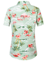 1 x Brand New SSLR Hawaii Shirt Women, Hawaii Blouse Women, Short Sleeve Flamingo Shirt 3D Printed Flowers Hawaiian Shirt XX-Large, Light Green  - RRP €23.9