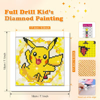 3 x Brand New NAIMOER Animals Diamond Painting Kits with Frame, Framed Cartoon Diamond Painting for Kids Adults, 5D Cartoon Diamond Painting Adults Mosaic Craft for Home Decor 8x8inch - RRP €61.2