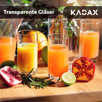 1 x RAW Customer Returns KADAX drinking glasses made of high-quality glass, set of 6, water glasses, thick-walled juice glasses, ribbed glasses for water, drinks, juice, party, cocktail glasses, beverage glasses tall, 380ml  - RRP €21.4