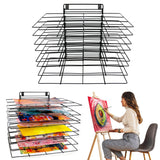 1 x RAW Customer Returns WALL MOUNTED PICTURE DRYING RACK with Screws for Classroom Hanging Small Art Drying Rack FOR WALL 8 Removable Shelves Picture Drying Rack for Art, Prints, etc. - RRP €45.96