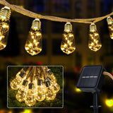 1 x RAW Customer Returns Joomer Solar Fairy Lights Outdoor, 16 Bulbs 7.5M LED Fairy Lights Outdoor Solar Weatherproof 8 Modes Vintage Hemp Rope Outdoor Fairy Lights Warm White for Garden Wedding Party Balcony Pavilion - RRP €21.42