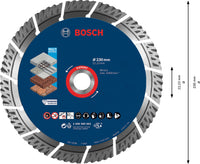 1 x RAW Customer Returns Bosch Accessories 1x Expert MultiMaterial diamond cutting discs for concrete, 230 mm, accessory for large angle grinder  - RRP €74.06