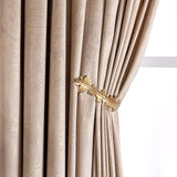 1 x RAW Customer Returns MIULEE Curtains Velvet with Gold Foil Leaves Pattern, 2 Pieces Beige Velvet Curtains with Eyelets, Each 260 cm High, Super Soft Velvet Curtain Opaque for Decoration Living Room Bedroom, Beautiful Velvet Curtain - RRP €40.33