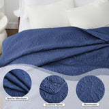 1 x RAW Customer Returns Love s cabin bedspread 240x260 navy blue, ultra soft bed quilt lightweight microfiber bedspreads bed cover 240x260, modern bedspread with coin pattern for all seasons without pillowcase  - RRP €36.19