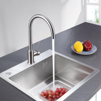 1 x RAW Customer Returns CECIPA Brushed SUS304 Stainless Steel Kitchen Faucet, 360 Rotation Angle, High Pressure, Single Lever Sink Mixer Tap, Mixer Tap Brushed  - RRP €34.67