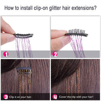 1 x RAW Customer Returns LANCAINI Clip-in Hair Tinsel Extensions Pack of 12 clips 20 Inch, Silver Glitter Tinsel Hair Extensions, Festival Gift Tinsel Fairy Hair Extension Party Dazzle for Women Girls Kids - RRP €15.13