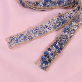 1 x RAW Customer Returns ULTNICE Crystal Rhinestone Dress Sash Belt DIY Hats Shoes Bag Embellishments 1m Blue  - RRP €20.4