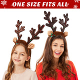 1 x Brand New Lurrose 2 Pieces Reindeer Antler Headbands Reindeer Ear Headband Glitter Antler Headband with Bell for Christmas Party - RRP €19.2