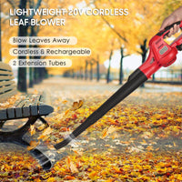 1 x RAW Customer Returns Cordless Leaf Blower Electric Portable Leaf Blower 20V 60 MPH 130 MPH, with Extension Tubes, 2 Speed Levels, 2.0 Ah Battery Quick Charger for Snow Patio Deck Garden Dust - RRP €69.41