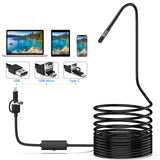 1 x RAW Customer Returns Lightswim Endoscope 3 in 1 USB Micro USB Type-C 1200P Inspection Camera 2.0 Megapixel HD Borescope Semi-Rigid Cable Waterproof Snake for Android Phone Windows MacBook OS Computer 5M  - RRP €21.17