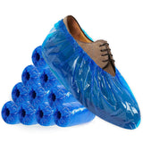 1 x RAW Customer Returns Disposable shoe covers, blue shoe covers, 100 pieces 50 pairs , tear-resistant and abrasion-proof overshoes, dirt-repellent and high-quality PE material, keep the room, the car, the carpet clean - RRP €22.8