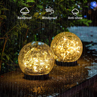 1 x RAW Customer Returns Solar lamps for outdoors 2 pieces, Kizozo solar ball light 12cm, solar lamps garden IP55 waterproof, solar lights for outdoors, solar garden lights with 30LED lights, solar floor lights outside warm white - RRP €29.99