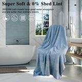 1 x RAW Customer Returns SEISSO bath towel, 2 pieces 90 x 160 cm large bath towel, super soft, highly absorbent and quick-drying bath towels, blue - RRP €29.57