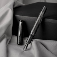 1 x RAW Customer Returns Hongdian N7 Gray Rabbit Resin Piston Fountain Pen Long Blade Iridium Fine Nib Smooth Writing Pen with Metal Case - RRP €44.57