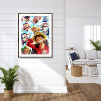 6 x Brand New QENSPE One Piece Diamond Painting Set Adults 5D Anime Diamond Painting Pictures, Anime Diamond Art Set DIY Full Diamond Art Painting Cross Stitch Set Home Wall Decor Gift 30x40cm WX6222  - RRP €48.96