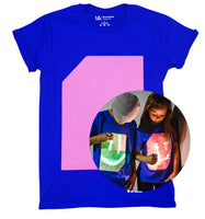 1 x RAW Customer Returns Illuminated Apparel Interactive Fluorescent T-Shirt Blue Pink, 5-6 Years  - RRP €19.57