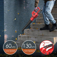 1 x RAW Customer Returns Cordless Leaf Blower Electric Portable Leaf Blower 20V 60 MPH 130 MPH, with Extension Tubes, 2 Speed Levels, 2.0 Ah Battery Quick Charger for Snow Patio Deck Garden Dust - RRP €69.41