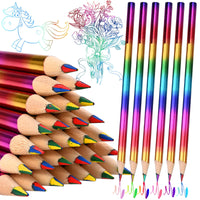 1 x RAW Customer Returns GOLDGE 40 Pieces Rainbow Pencil Colored Pencils, 4 in 1 Colors Pencils Rainbow Pens Colored Pencils for Sketching Drawing Coloring Birthday Party Favors Children Girl Boy - RRP €9.99