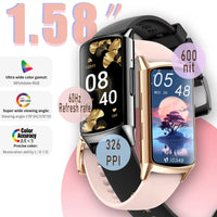 1 x RAW Customer Returns YEDASAH Smartwatch Men Women, Fitness Watch Women with Telephone Function, 1.58 Touchscreen, 120 Sports Modes Fitness Tracker, IP68 Waterproof Sports Watch Outdoor, Heart Rate Monitor Sleep Monitor, Black - RRP €35.99